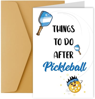 Dailygoods- Verjaardagskaart Grappig - Pickleball Thema - Wenskaart met Envelop - Papier - 11,8x17,7cm - Ideaal Geschenk voor Mannen/Vrouwen