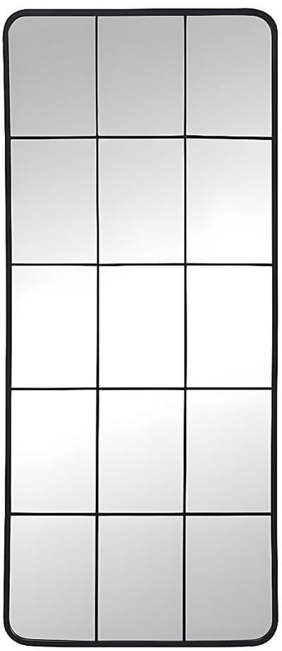 Vente-unique Industriële raamspiegel van metaal - B. 60 x H. 140 cm - Zwart - SCIARA