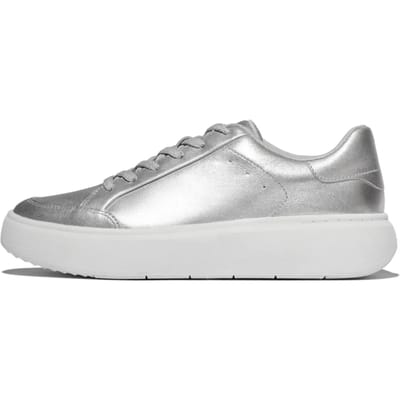 FitFlop Rtg Metallic-Leather Sneakers Dames Sneakers - Silver