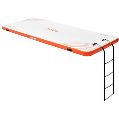 Opblaasbaar drijvend dok, 15 x 6FT opblaasbaar dokplatform, antislip waterdrijvend dokmat met draagbare draagtas en afneembare ladder, drijvend