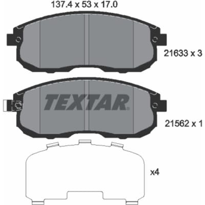 Remblokset TEXTAR 2163301, voor