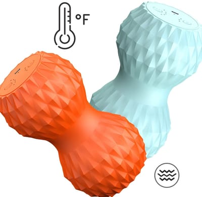 Pinda‑massagebal (Dubbele lacrossebal‑roller) — Voor diepteweefselmassage, myofasciale release, spierknopen (1‑pack, cyaan)