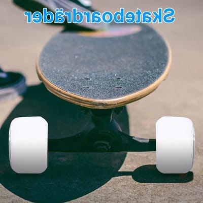 Set van 4 skateboardwielen 50mm - Hoge elasticiteit PU vervangingswielen voor skateboard en elektrische scooters, wit met patroon
