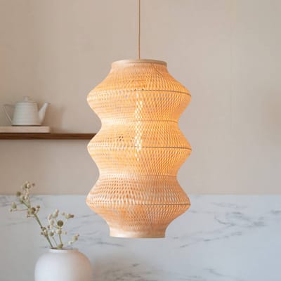 GOOD&MOJO Hanglamp Barbados - Naturel - Ø40cm - Bohemian - Hanglampen Eetkamer, Slaapkamer, Woonkamer