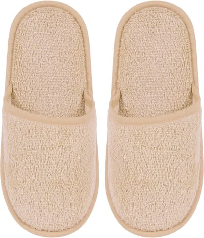 Badslippers Badstof Uni Pure met Zool Zand Beige Maat 38 - 1 Paar