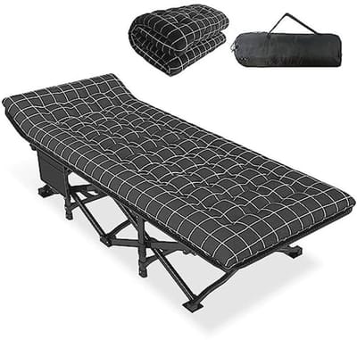 Draagbaar Campingbed voor Volwassenen en Kinderen - Lichtgewicht Vouwbed met Kussen - Ondersteunt Tot 204 kg - Perfect voor Kamperen en Strand