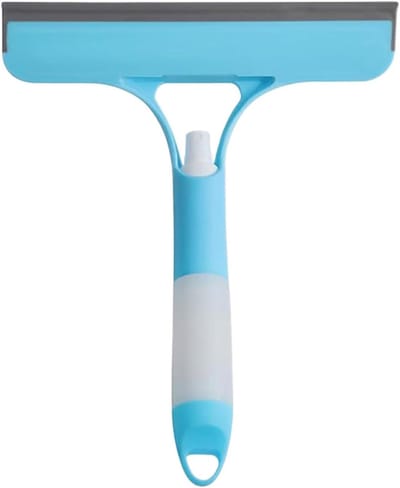 Raamtrekker met Spray - Ruitenwasser Schraper - Streeploos Reinigen - Geïntegreerd Sproeisysteem - 21.5 x 25.7 cm - Blauw