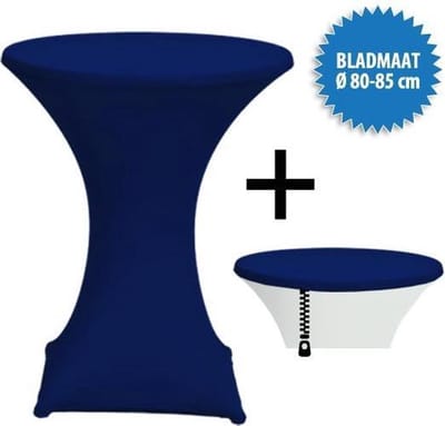 Cover Up Statafelrok Stretch, met rits - Ø80-85cm - Incl. Topcover - Donkerblauw