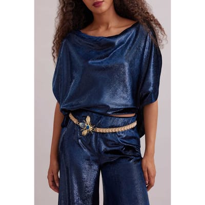 Anne Fontaine Novel Top Dark Navy Size: L | Blouses Outlet | Dames | Blauw