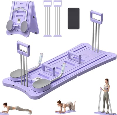 Pilates Reformer - Pilates Board - Multifunctionele Reformer/Pilates-Machine Voor Thuis - Opvouwbare Pilates Reformer Board Met Buikspiertrainer - Automatische Terugslag En Spanningskabel - Pilates Reformer Set