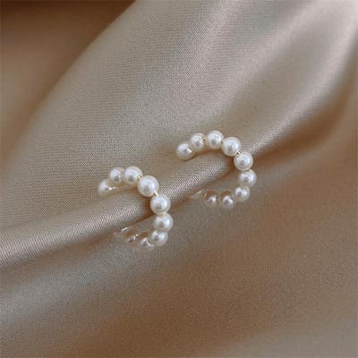 Parel Oor C-Clip Oorbellen Niet-Piercing Bot C-Vormige Oorring Zonder Piercing Minimalistische Oorbellen Voor Vrouwen Mode Sieraden gray