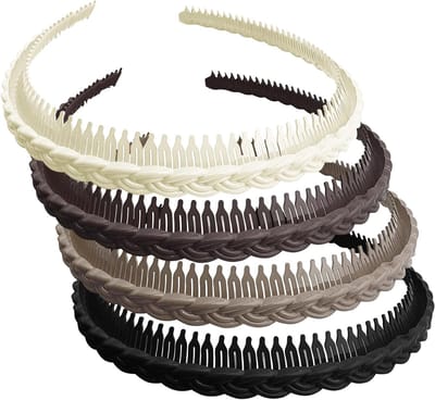 Anti-slip Hoofdbanden met Tanden - 4 Stuks, Comfortabele en Stijlvolle Haaraccessoires voor Vrouwen, Perfect voor Thuis of Onderweg