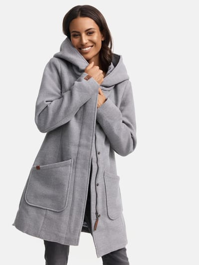 Marikoo dames wintermantel met capuchon en getailleerd model