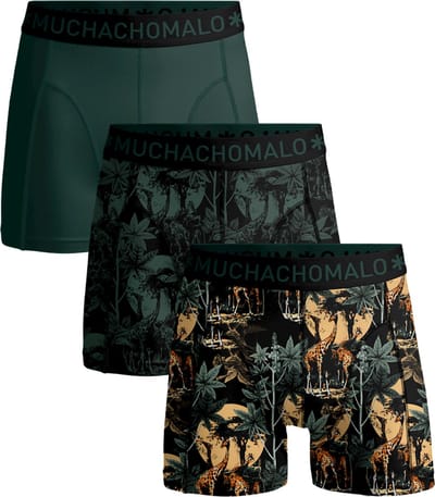 Muchachomalo - 3-pack onderbroeken heren - Effen Kleur + print - Elastisch Katoen - Zachte waistband