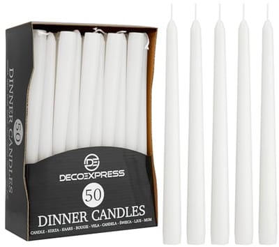 Klassieke Dripless Tapered Metallic Diner Kaarsen Set - 50 Stuks voor Elke Gelegenheid