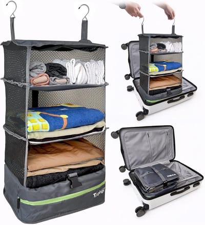 Reis Organizer - Koffer Systeem - Kleding Opbergen - Hangende Vakken - 30 x 45 x 64 cm - Donkergrijs
