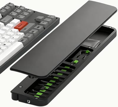 Toetsenbord Polssteun Pad Uitgebreide Reinigingsset - Ergonomische Polssteun voor Mechanisch Toetsenbord - 22 in 1 Gereedschap - voor Thuiskantoren en Gamers - Multifunctionele Toetsenbord Anti-Slip Polssteun
