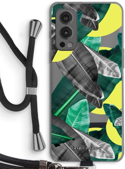 Case Company® - Hoesje met koord geschikt voor OnePlus Nord 2 5G hoesje met Koord - Fantasie jungle - Telefoonhoesje met Zwart Koord - Bescherming aan alle Kanten en Over de Schermrand