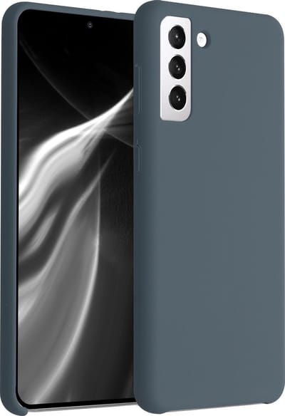 kwmobile telefoonhoesje geschikt voor Samsung Galaxy S21 Plus - Hoesje met siliconen coating - Smartphone case in leisteen