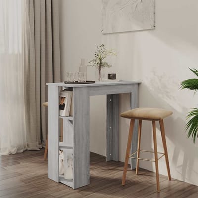vidaXL - Bartafel - met - schap - 102x50x103,5 - cm - bewerkt - hout - grijs - sonoma