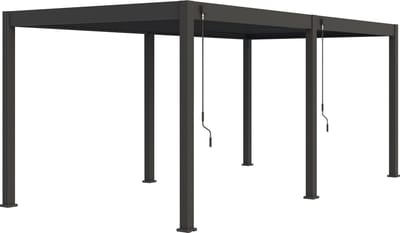 Orion terrasoverkapping - 360x530 cm - Antraciet - Luxe / Vrijstaande / Aluminium lamellen overkapping - Tuinprieel / Carport / Veranda / Pergola