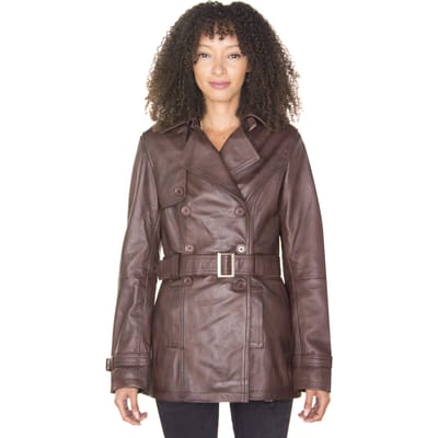 Trenchcoat van nappaleer voor dames-Mosul