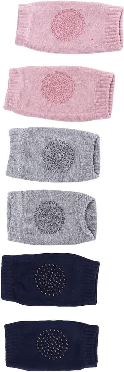 Baby Kniebeschermers - Kruipkussens - Baby Beschermen - Ademend Antislip - 3 Paar - Multicolor