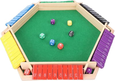 Houten Dobbelspel - Flip Board - Familie Plezier - Beukenhout Materiaal - 2-6 Spelers - Natuurlijk