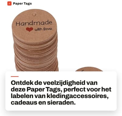 Dailygoods- Cadeaulabels Ronde Vorm - 100 Stuks - Karton - Accessoires - DIY Project - Klein Gat voor Koord - Hangtags
