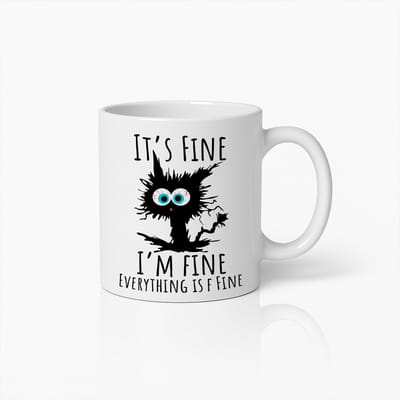Grappige Kattenmok met Uniek 'Het Is Goed, Ik Ben Goed' Ontwerp – Originele Keramische Koffiebeker