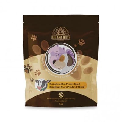 Boil & Broth Bottenbouillon poeder voor honden - Rund - 120 gram - goed voor 3L