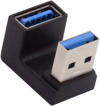 USB 3.0 Adapter - Verlengkabel Adapter - Strakke Ruimtes Gebruiken - U-Vorm Hoek Verbinding - 10 Gbit/s - Type A