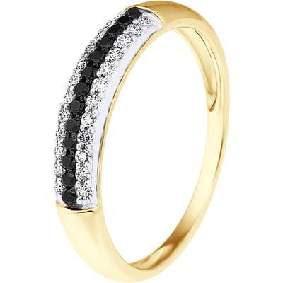 Alliance Diamonds zwarten en blanken 0.260 Cts Yellow Gold