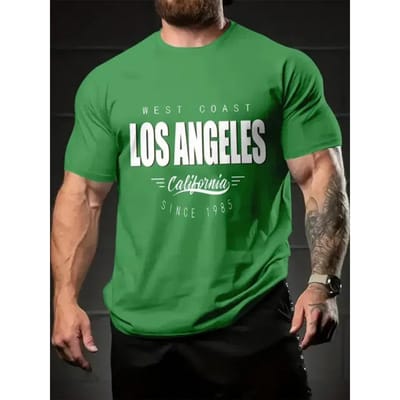 T-shirt homme imprimé 3D Cool Lion, haut d'été pour sports de plein air, mode urbaine, manches courtes, décontracté, streetwear 5XL green