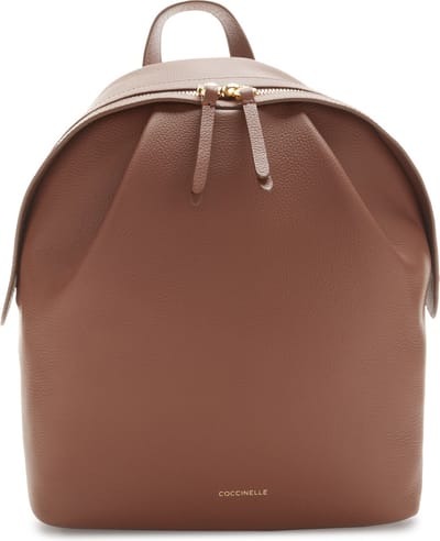 COCCINELLE Leren Vrije tijd rugzak Coccinelle Soft Wear Backpack Grainy Leather Brule / Noir Terracotta