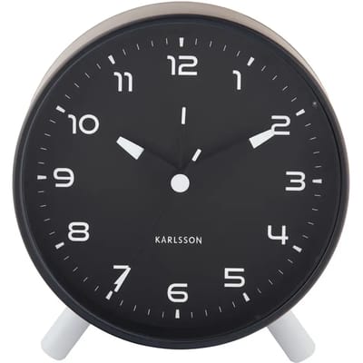 Karlsson Wekker Orgullo - Mat Zwart - 11x11x12cm - Modern - Wekker voor slaapkamer - Wekkers