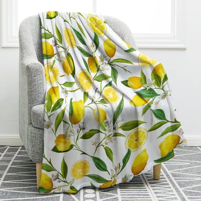 Citroen Deken Fruit Cartoon Flanellen Plaid Familie Deken Kantoor Huis Bank Lunchpauze Picknick Dekens Student Dekens Dutje Cadeaus 70x100cm28x39in