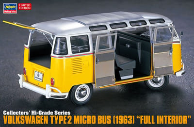 Hasegawa Modelbouwpakket Auto - 51048 Volkswagen T2 - 1963 with Full Interior- Collectors Hi Grade Serie Plastic - 1:24 - Modelbouw