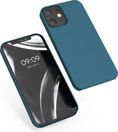 kwmobile telefoonhoesje geschikt voor Apple iPhone 12 / iPhone 12 Pro - Hoesje met siliconen coating - Smartphone case in mat petrol