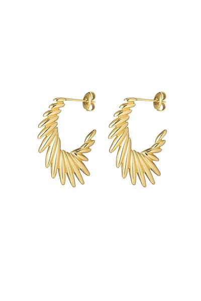 Yehwang Oorbellen - Goudkleurig - Refined hoops - Stainless Steel
