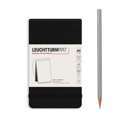 Leuchtturm1917 A6 Pocket Notitieblok Blanco Black