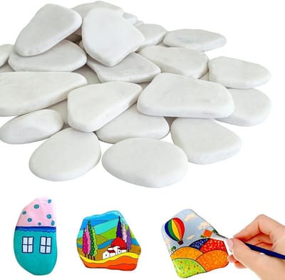 20 stuks platte stenen om te beschilderen, 5-8 cm, geschilderde kiezelstenen voor het beschilderen, strand, kiezelstenen, sierstenen, strandkiezels, tuin, kiezelstenen voor kleurrijk