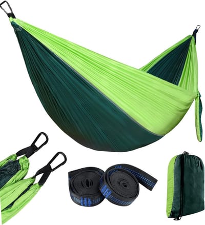 Dubbele Hangmatset met Riemen voor Reizen - Campinghangmat voor 1 of 2 Personen - Camping voor Mannen en Vrouwen
