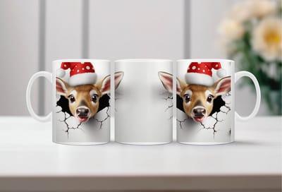 Koffiemok kerst 3D Lammetje