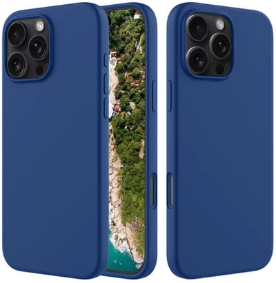 MobyDefend Hoesje - Geschikt voor iPhone 16 Pro Max - Matte Siliconen Backcover - Blauw