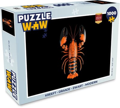 Puzzel Kreeft - Oranje - Zwart - Modern - Legpuzzel - Puzzel 1000 stukjes volwassenen