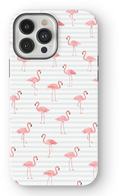DripCase Hoesje geschikt voor iPhone 13 Pro Max | Happy Stripes Motief | Magnetisch Opladen | 2-in-1 Ontwerp | Vrolijke Backcover geschikt voor iPhone 13 Pro Max Flamingo Flush