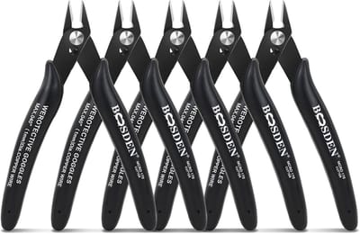 Flush Cut Pliers Set - 5 Inch Precision Wire Cutters for Crafts & Electronics