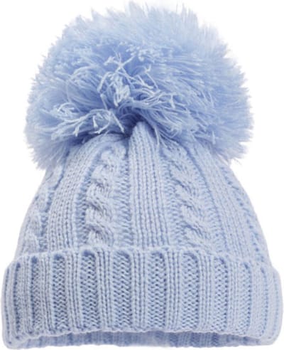 Soft Touch Babymuts Elegance Pompom Acryl Lichtblauw Maat S/m