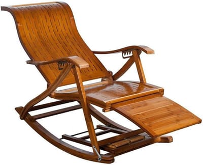 Bamboe Ligstoel - Schommelstoel Fauteuil - Ontspannen in de tuin - 6 standen verstelbaar - Max 136 kg draagkracht - Natuurlijk